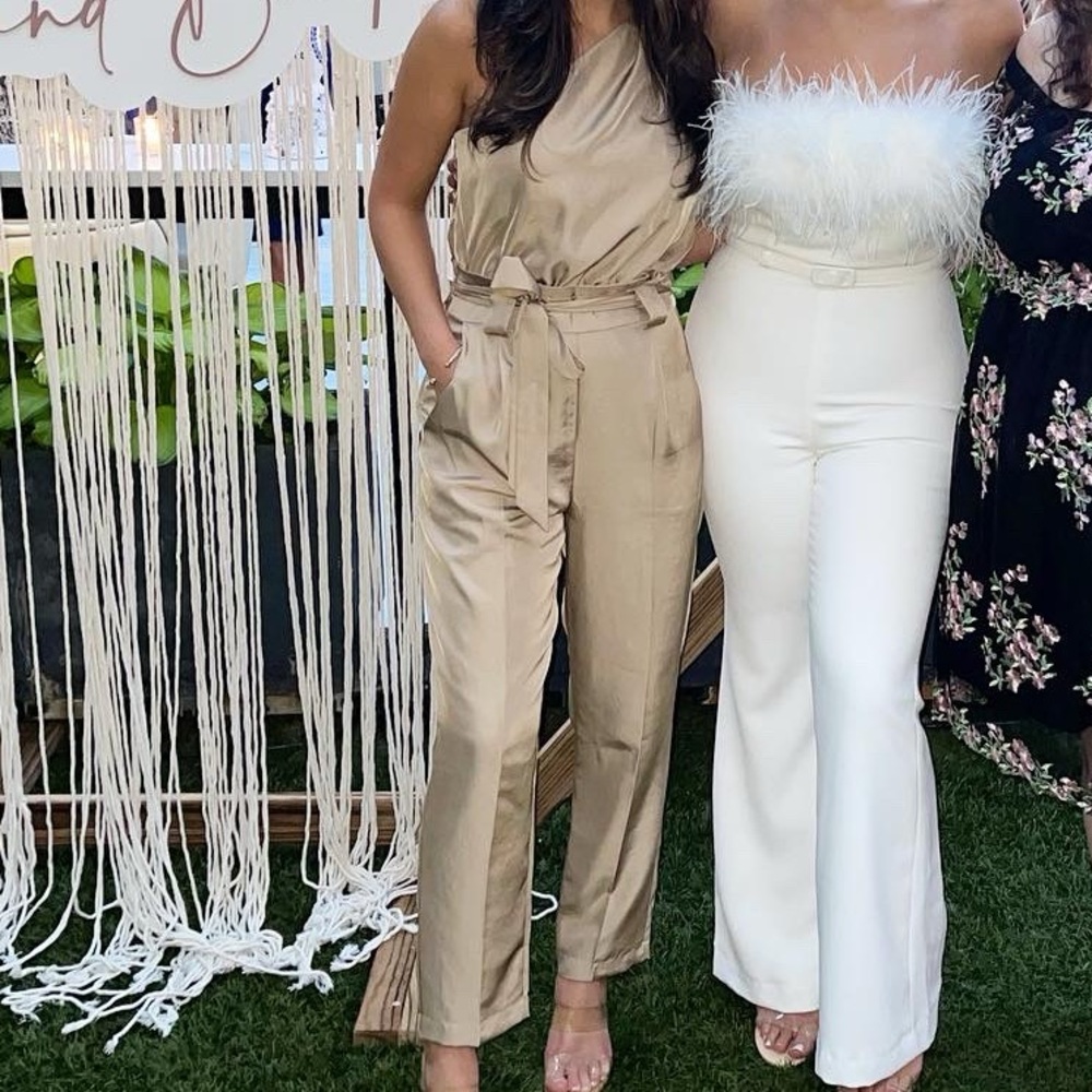 Express Satin Gold Jumpsuit